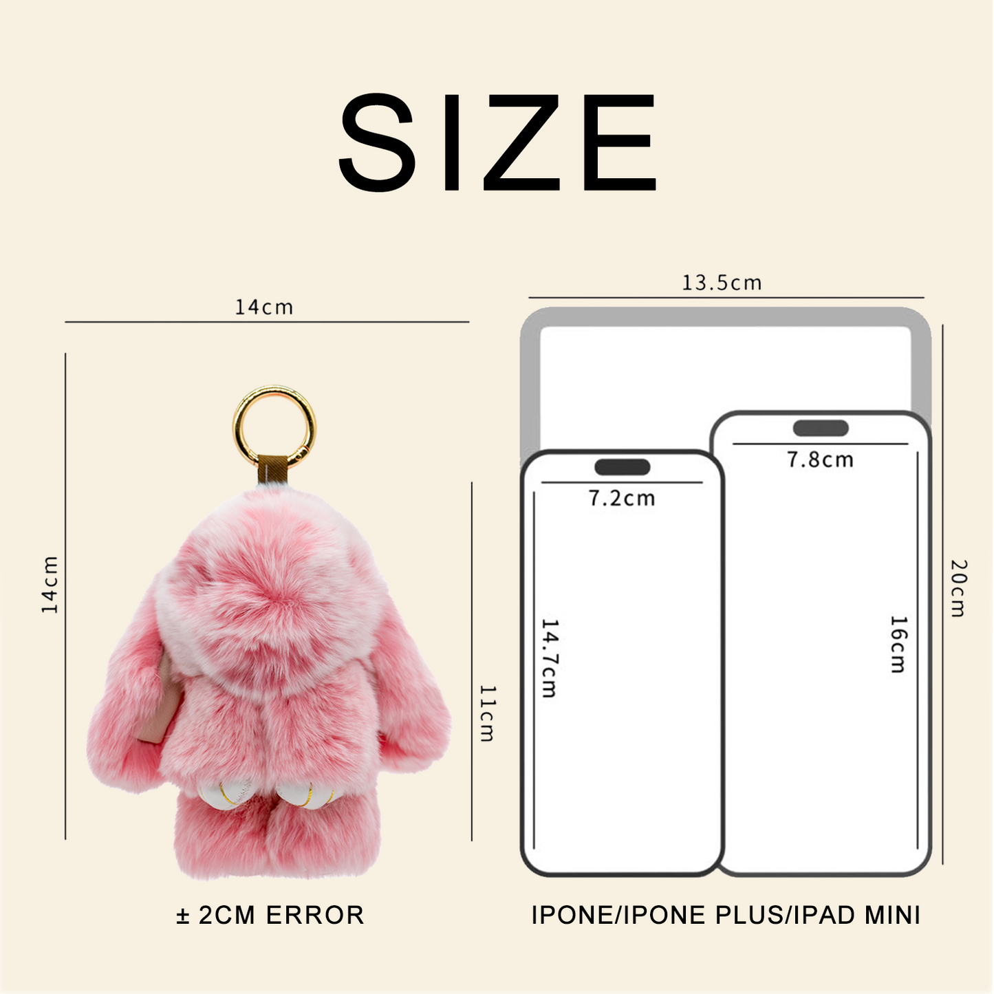 BunnyLulu Handmade Bunny Pompom Keychain with Designed Tin, Multi Colors